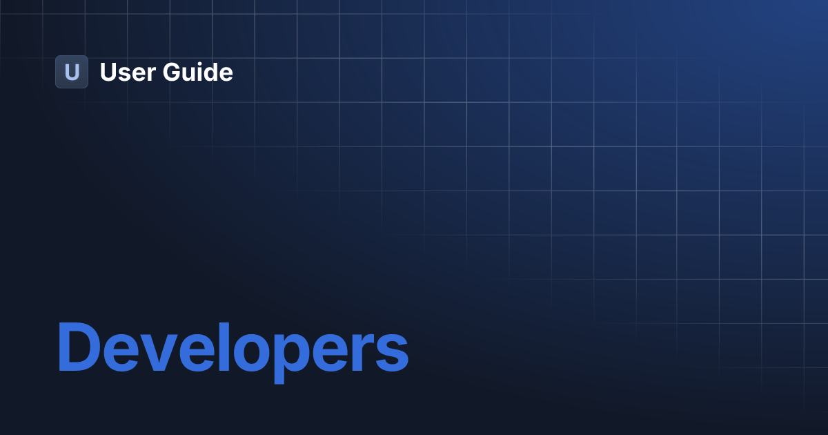 Developers | User Guide